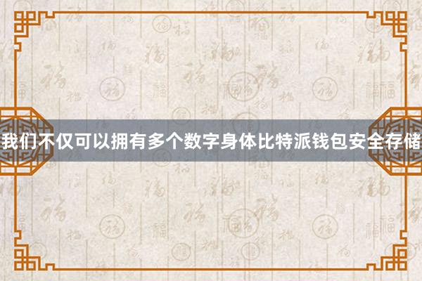 我们不仅可以拥有多个数字身体比特派钱包安全存储