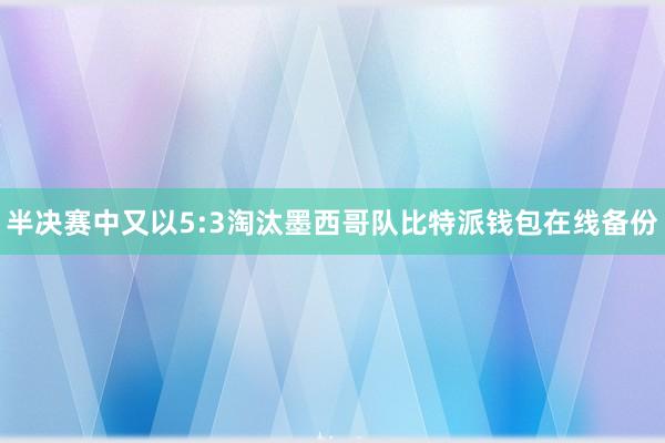 半决赛中又以5:3淘汰墨西哥队比特派钱包在线备份