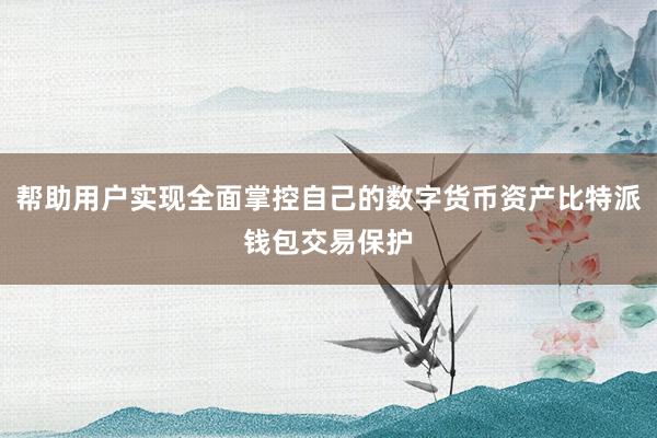 帮助用户实现全面掌控自己的数字货币资产比特派钱包交易保护