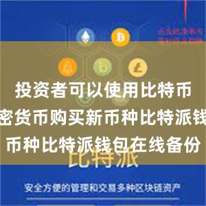 投资者可以使用比特币或其他加密货币购买新币种比特派钱包在线备份