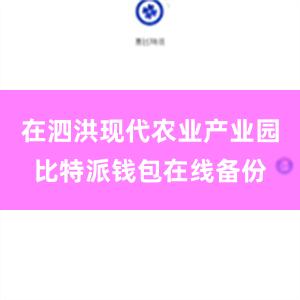 在泗洪现代农业产业园比特派钱包在线备份